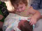 Jocelyn Having a hold (with lots of help) (415kb)